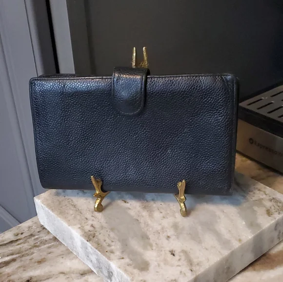 CHANEL BLACK CAVIAR WALLET Vintage 1979/1999⚜️🖤⚜️❤️⚜️🖤 - Picture 3 of 16
